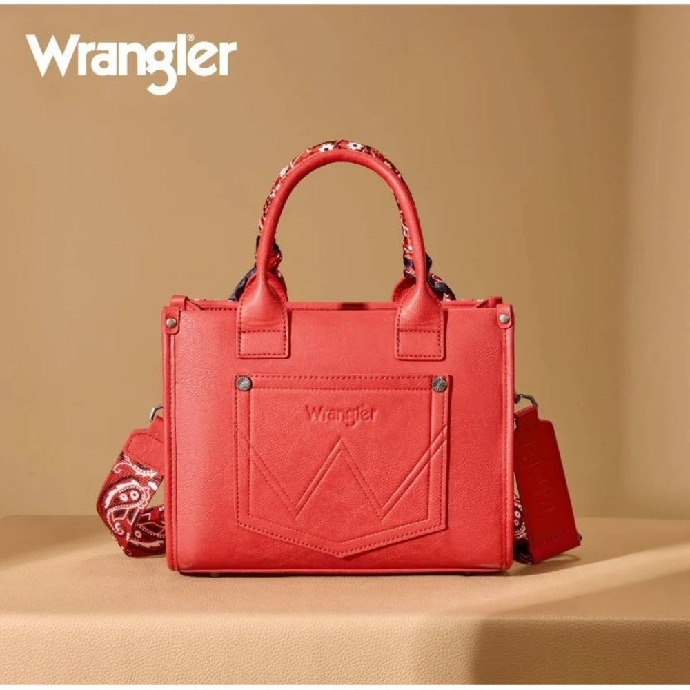 Wrangler Braided Paisley Bandana Tote Bag - Red - Picture 3 of 4